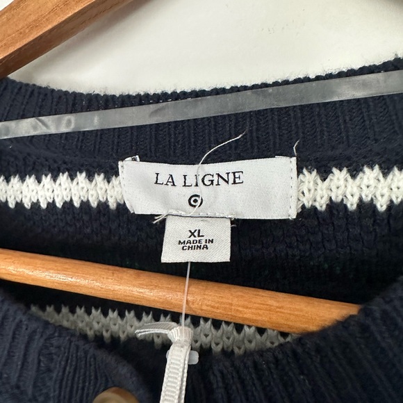 La Ligne x Target NWT Striped Cable Knit Cardigan - Picture 8 of 14